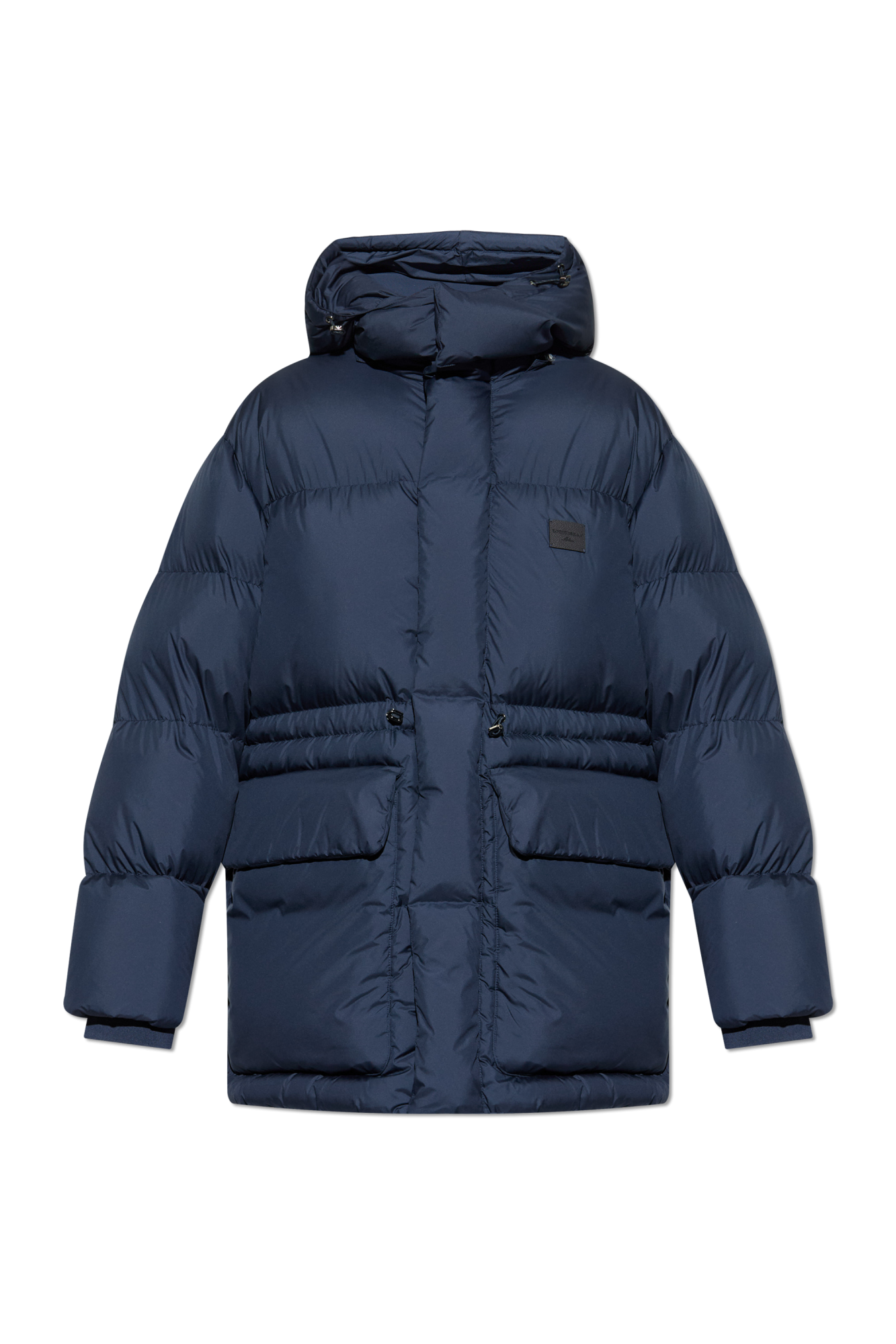 Navy blue Down jacket with detachable hood Emporio Armani
